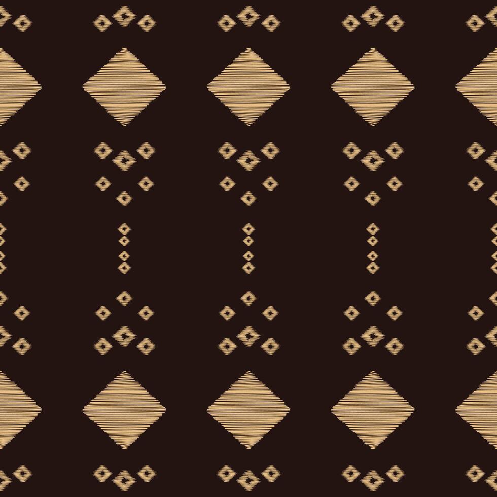 Traditional Ethnic ikat motif fabric pattern background geometric .African Ikat embroidery Ethnic oriental pattern brown background wallpaper. Abstract,vector,illustration.Texture,frame,decoration. vector