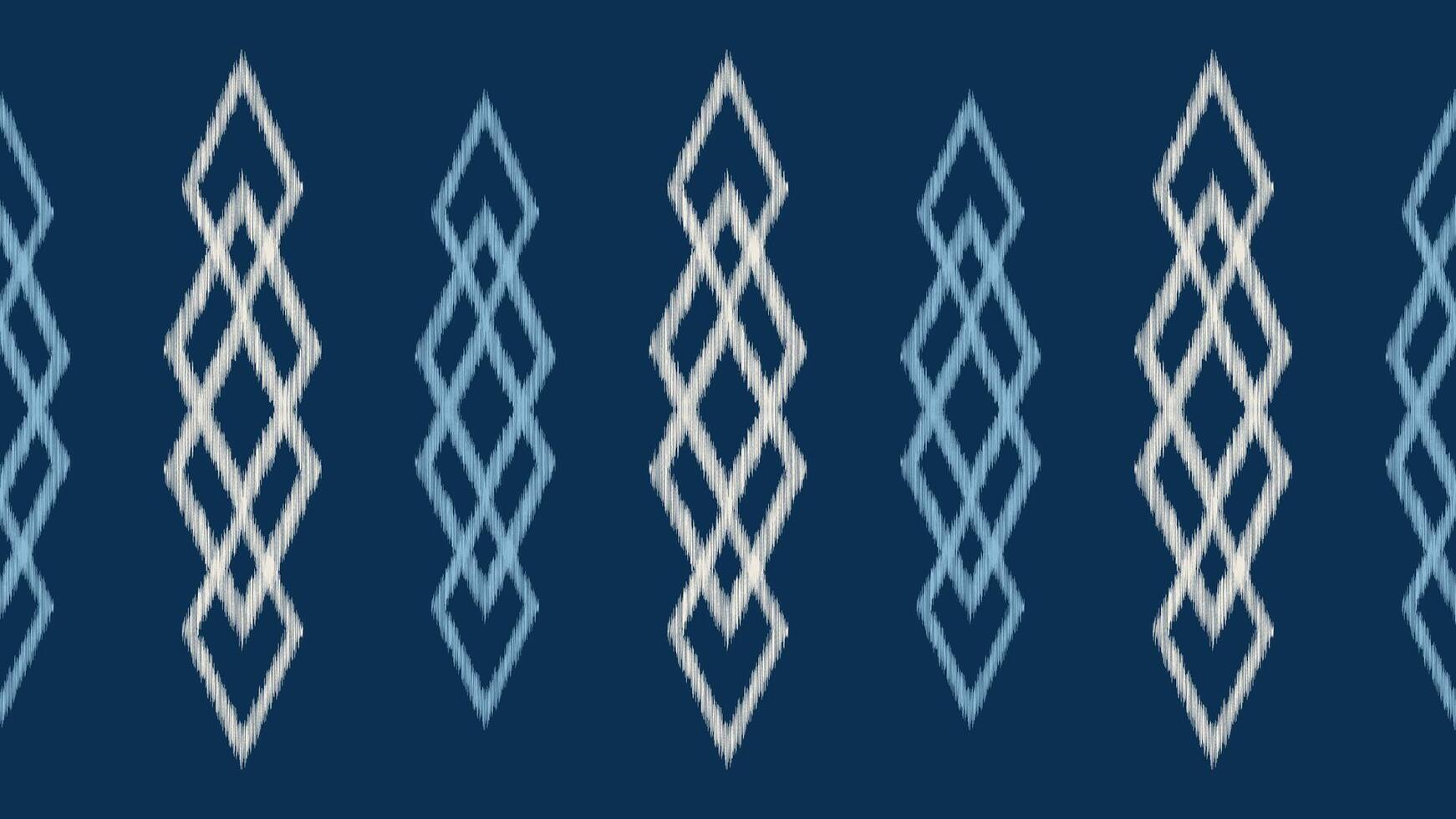 Traditional Ethnic ikat motif fabric pattern geometric style.African Ikat embroidery Ethnic oriental pattern blue background wallpaper. Abstract,vector,illustration.Texture,frame,decoration. vector