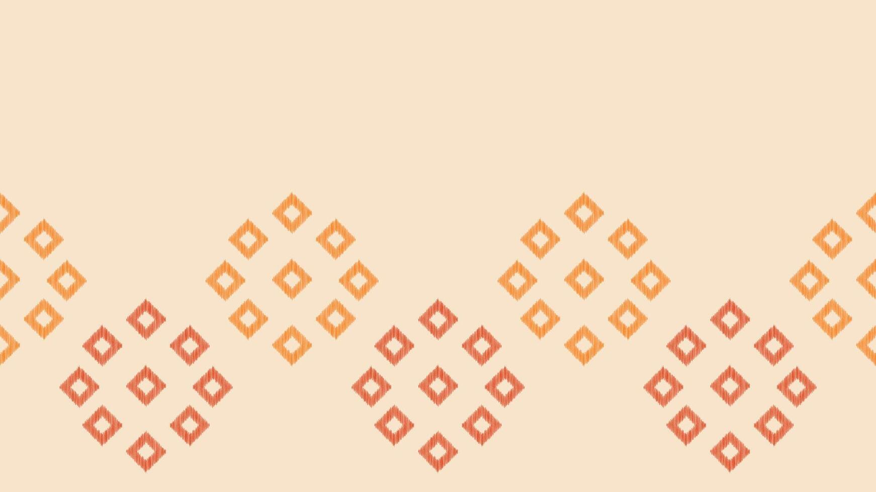 Traditional Ethnic ikat motif fabric pattern geometric style.African Ikat embroidery Ethnic oriental pattern brown cream background wallpaper. Abstract,vector,illustration.Texture,frame,decoration. vector