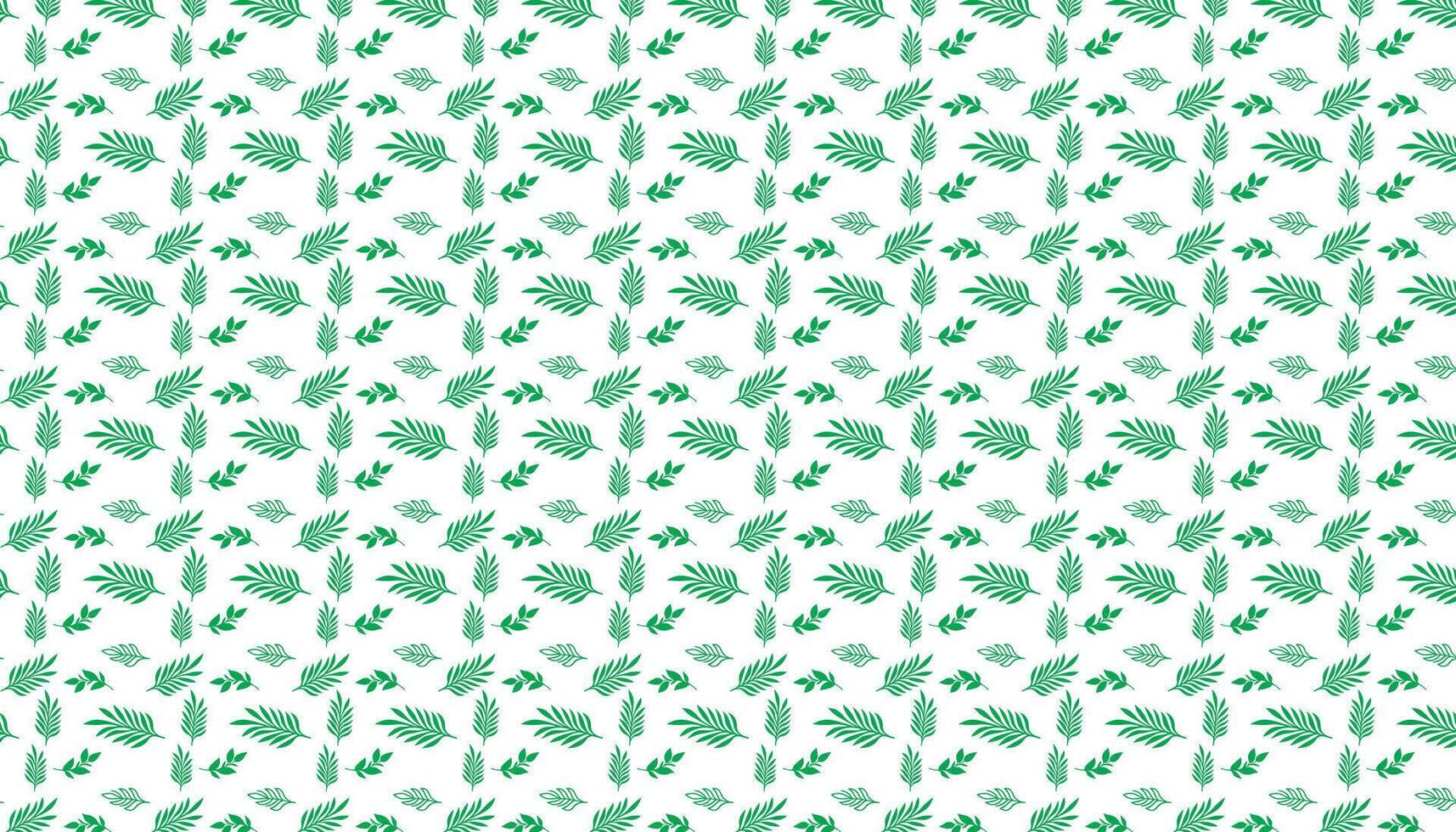 hand draw floral flower seamless pattern of green leaves Spring horizontal style Vector Design on a white background, Curtain, carpet, wallpaper, clothing, wrapping