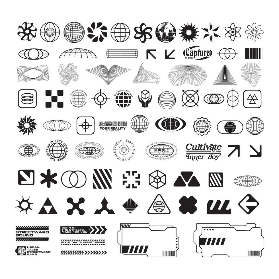 Futuristic interface ui elements. Holographic hud user interface elements, high tech bars and frames. Hud interface icons vector illustration set. rectangular shape borders