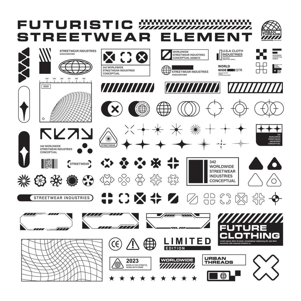 Futuristic interface ui elements. Holographic hud user interface elements, high tech bars and frames. Hud interface icons vector illustration set. rectangular shape borders