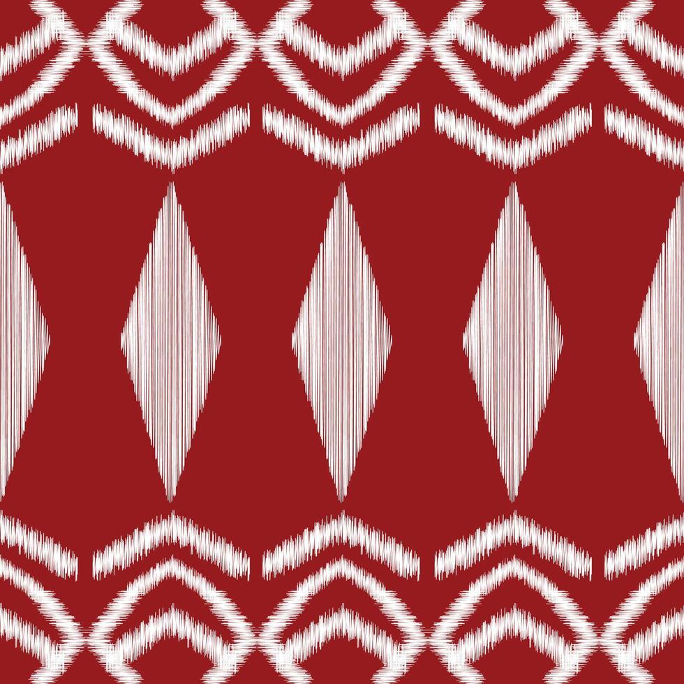 Traditional Ethnic ikat motif fabric pattern geometric style.African Ikat embroidery Ethnic oriental pattern red background wallpaper. Abstract,vector,illustration.Texture,frame,decoration. vector