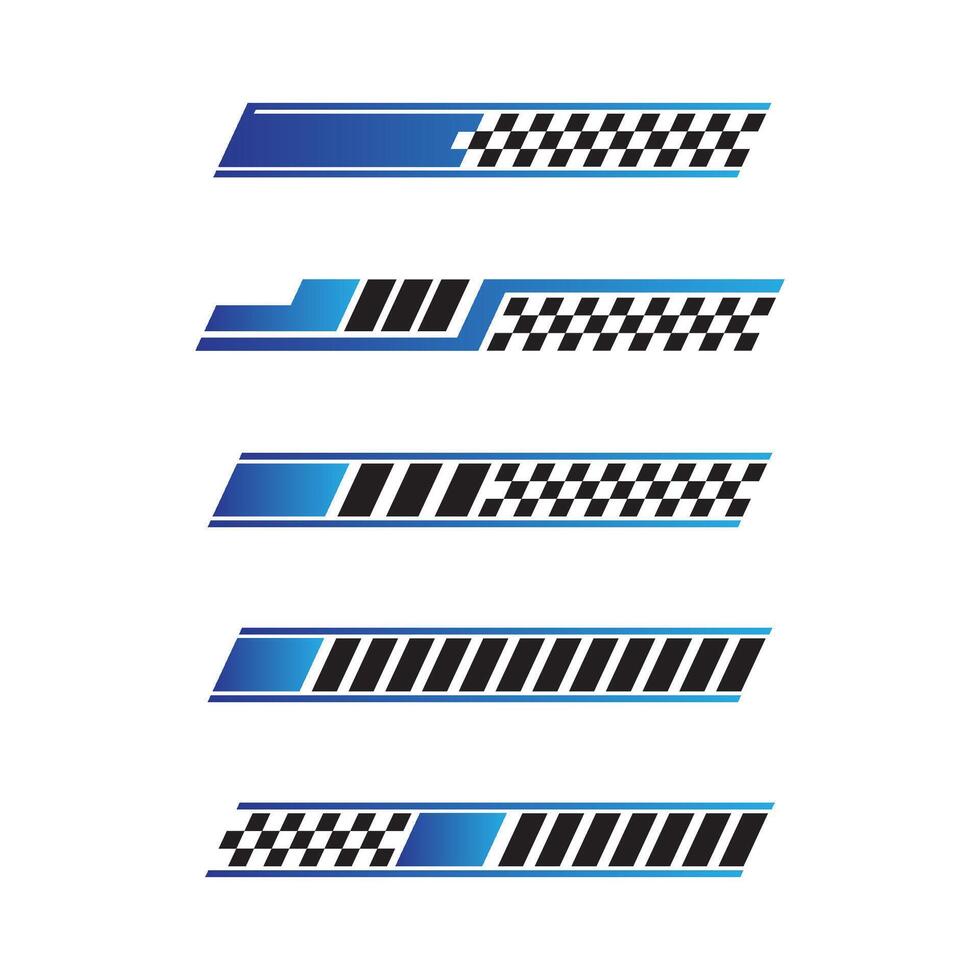 Sport racing stripes car stickers. modification body speed and drift vinyl decal for car bike and truck. Vector race car stickers isolated set