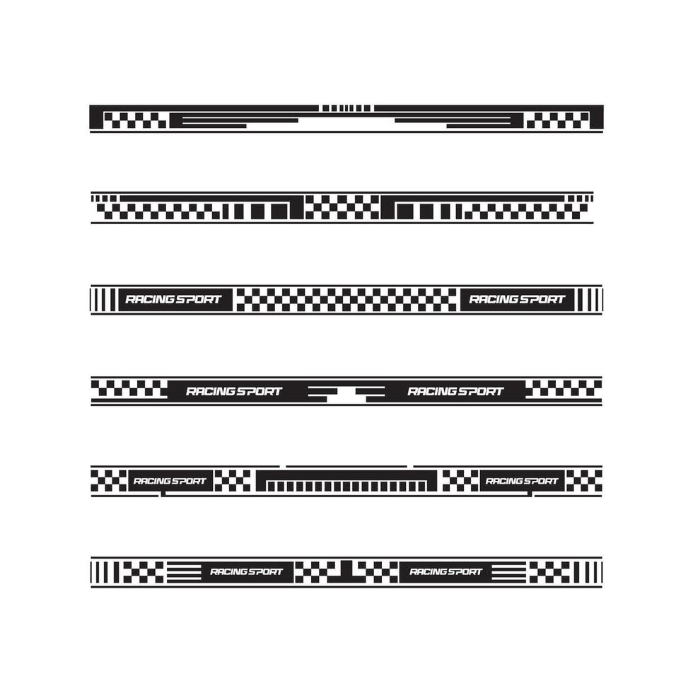 PrinSport racing stripes car stickers. modification body speed and drift vinyl decal for car bike and truck. Vector race car stickers isolated set