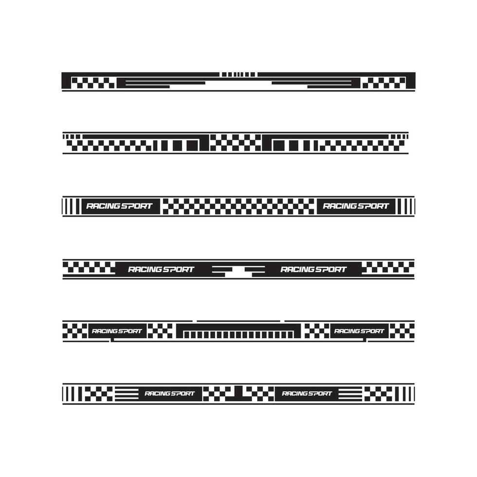 PrinSport racing stripes car stickers. modification body speed and drift vinyl decal for car bike and truck. Vector race car stickers isolated set