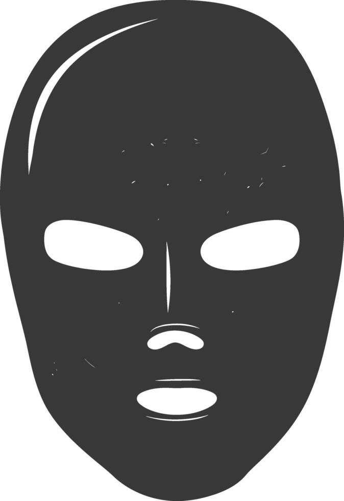 AI generated Silhouette Spooky Mask for the masquerade black color only vector