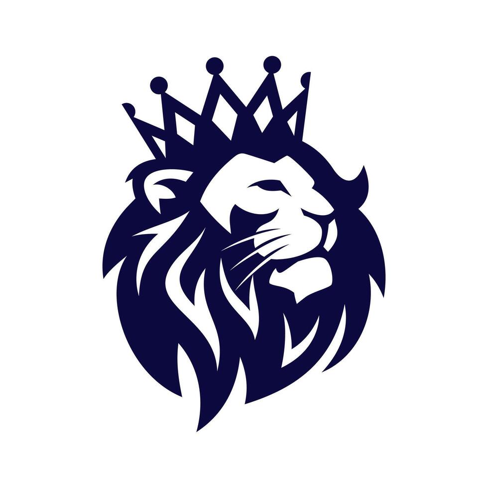Lion mascot logo design. Lion head hair mane crest vector icon. Vector illustration.