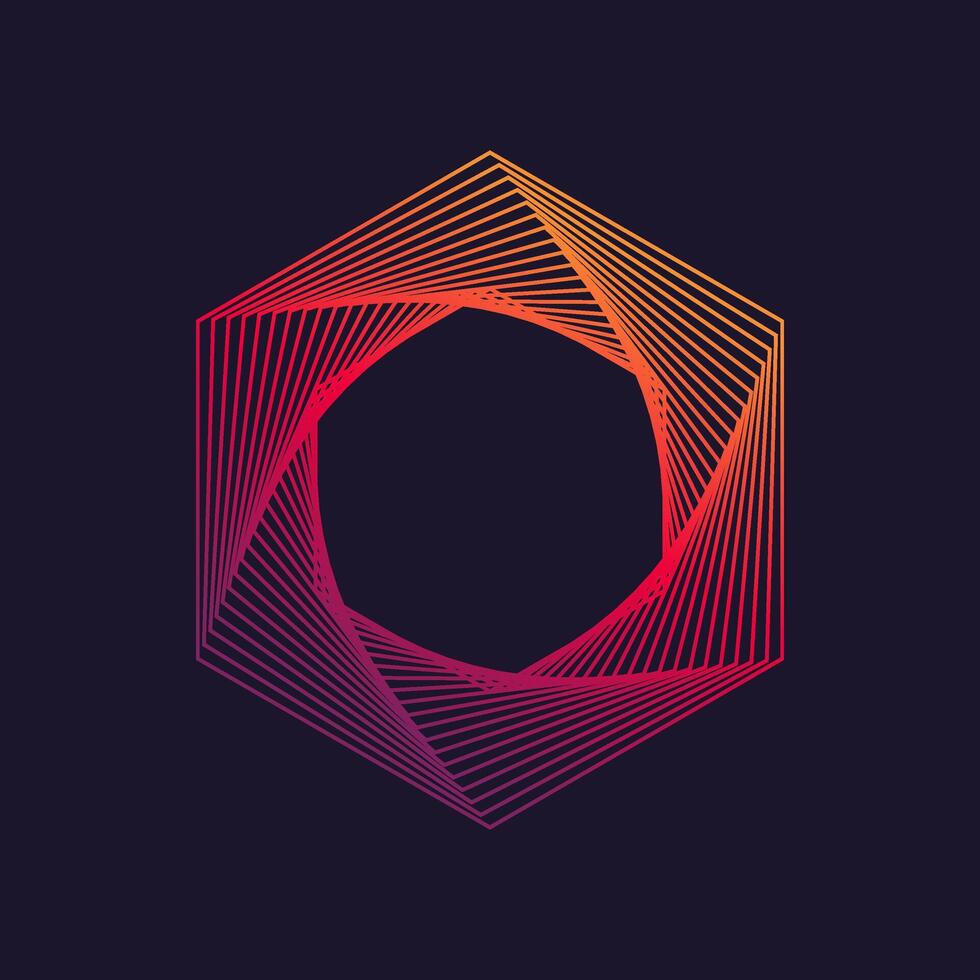 Forro dinámico de forma hexagonal. elemento gráfico moderno abstracto. diseño degradado colorido. plantilla vectorial vector