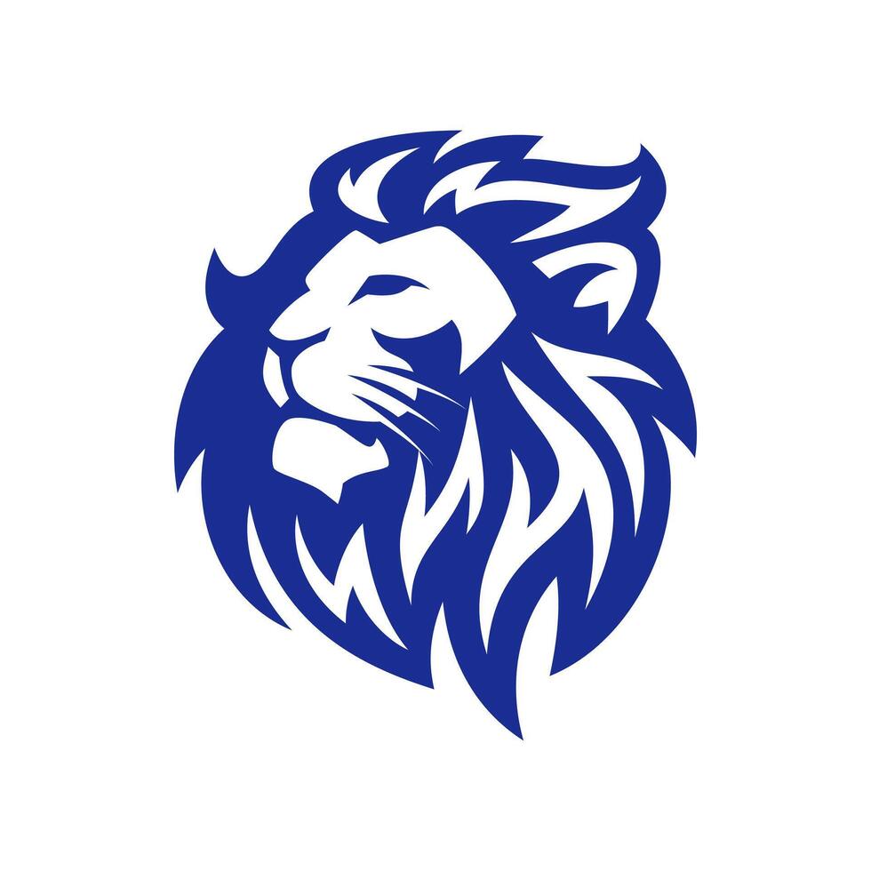 Lion mascot logo design. Lion head hair mane crest vector icon. Vector illustration.