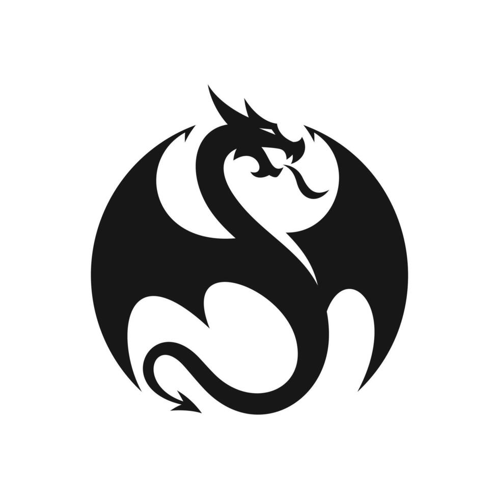 Vector Circle Dragon Logo Design Vector illustration