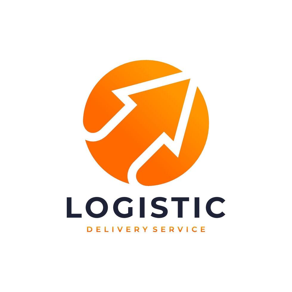 Logistic company vector logo. Delivery icon. Arrow icon. Arrow vector. Delivery service logo. Web, Digital, Speed, Marketing, Network icon.