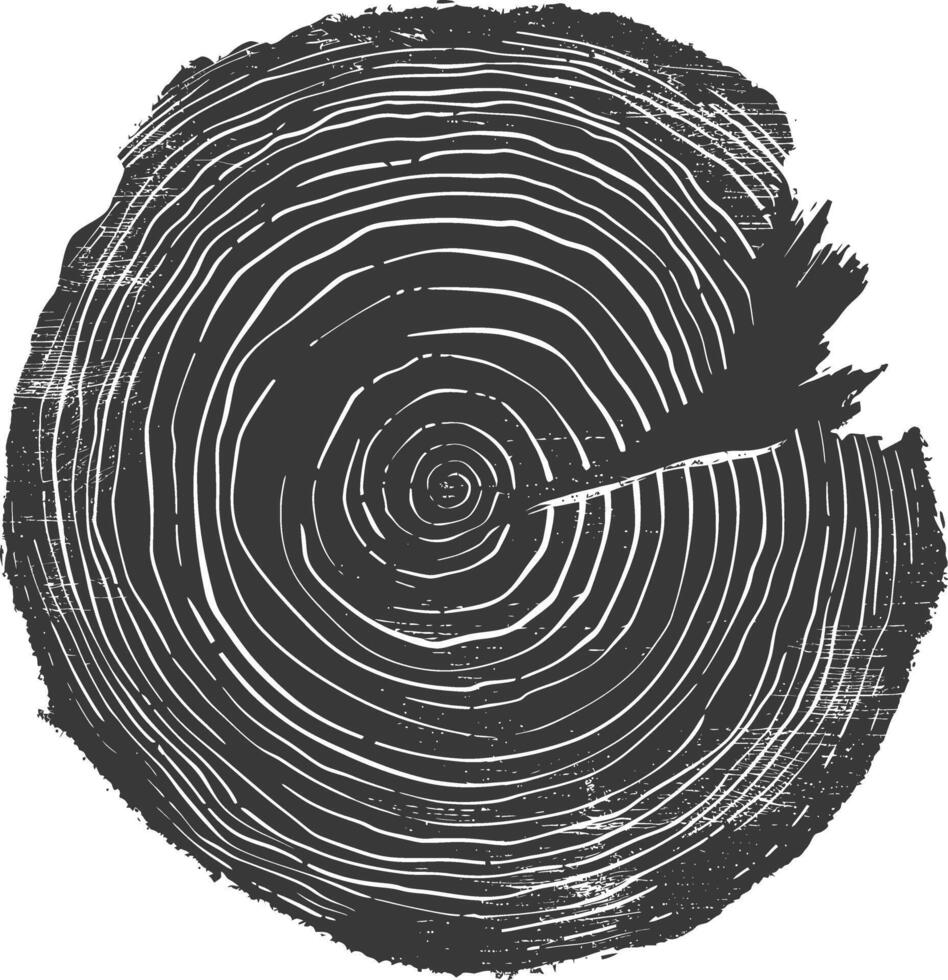 ai generado silueta árbol anillos madera negro color solamente vector