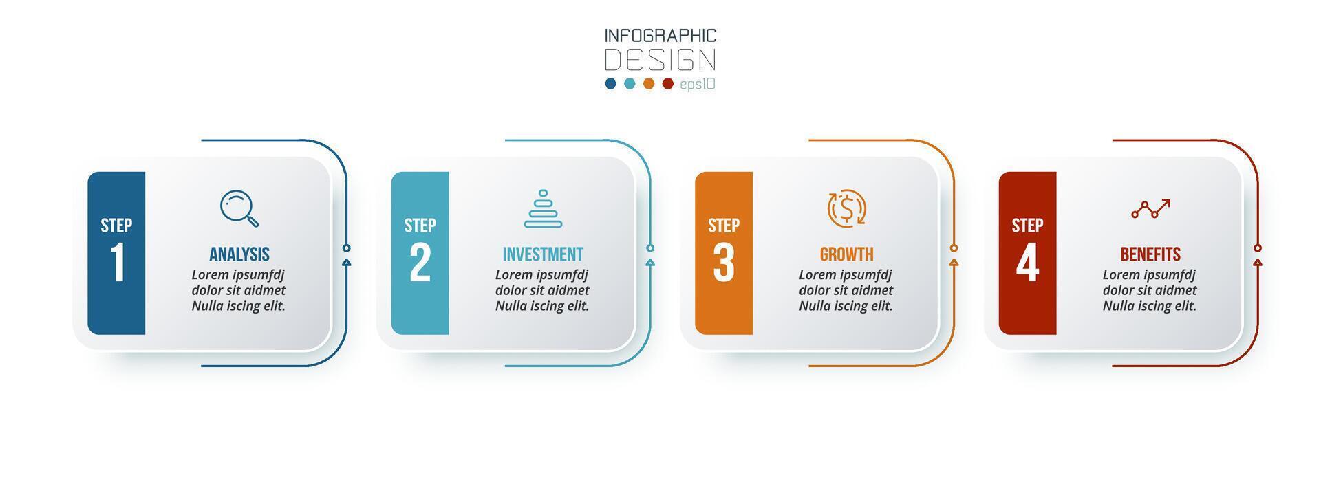 Infographic template business concept with step. vector