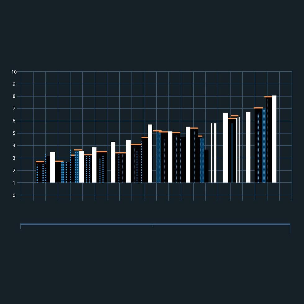 infographic chart bar template, Flat design interface illustration info chart vector