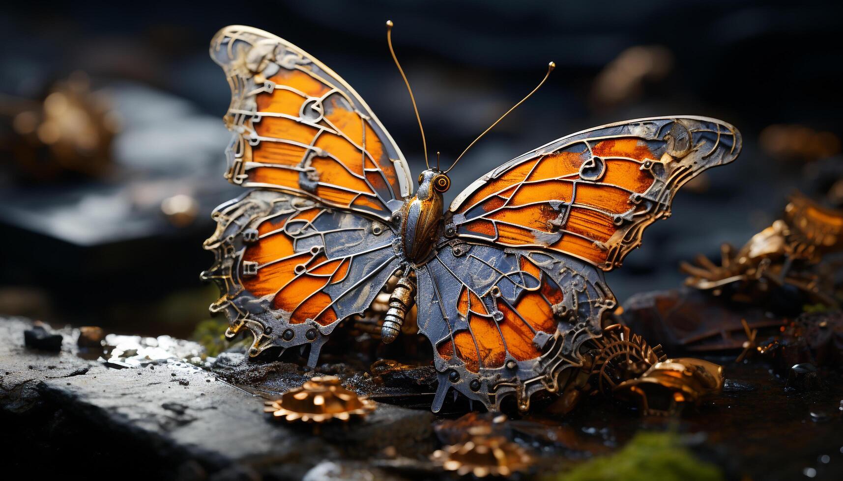 AI generated Vibrant butterfly in nature showcases beauty and fragility of summer generated by AI photo