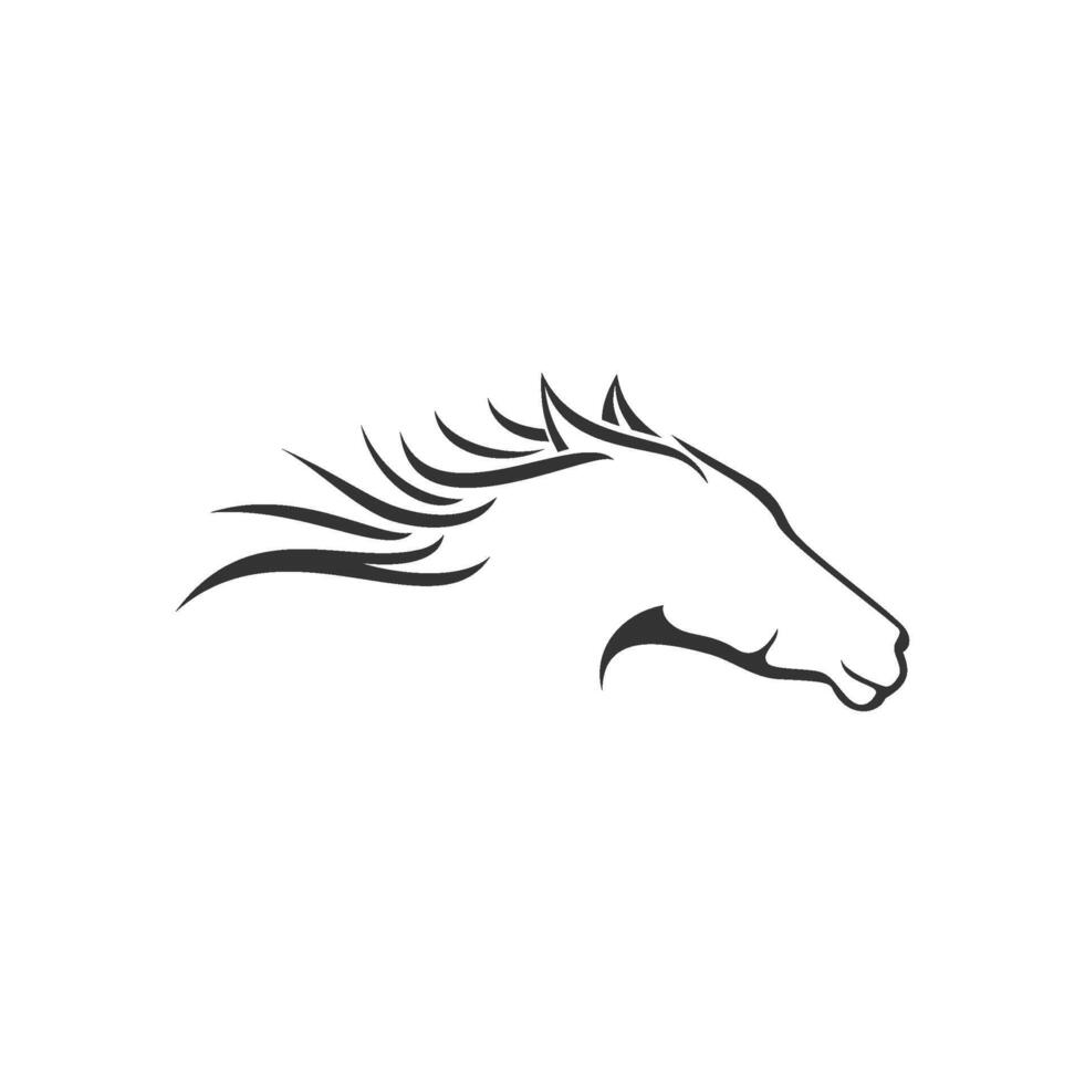 line art horse logo vector