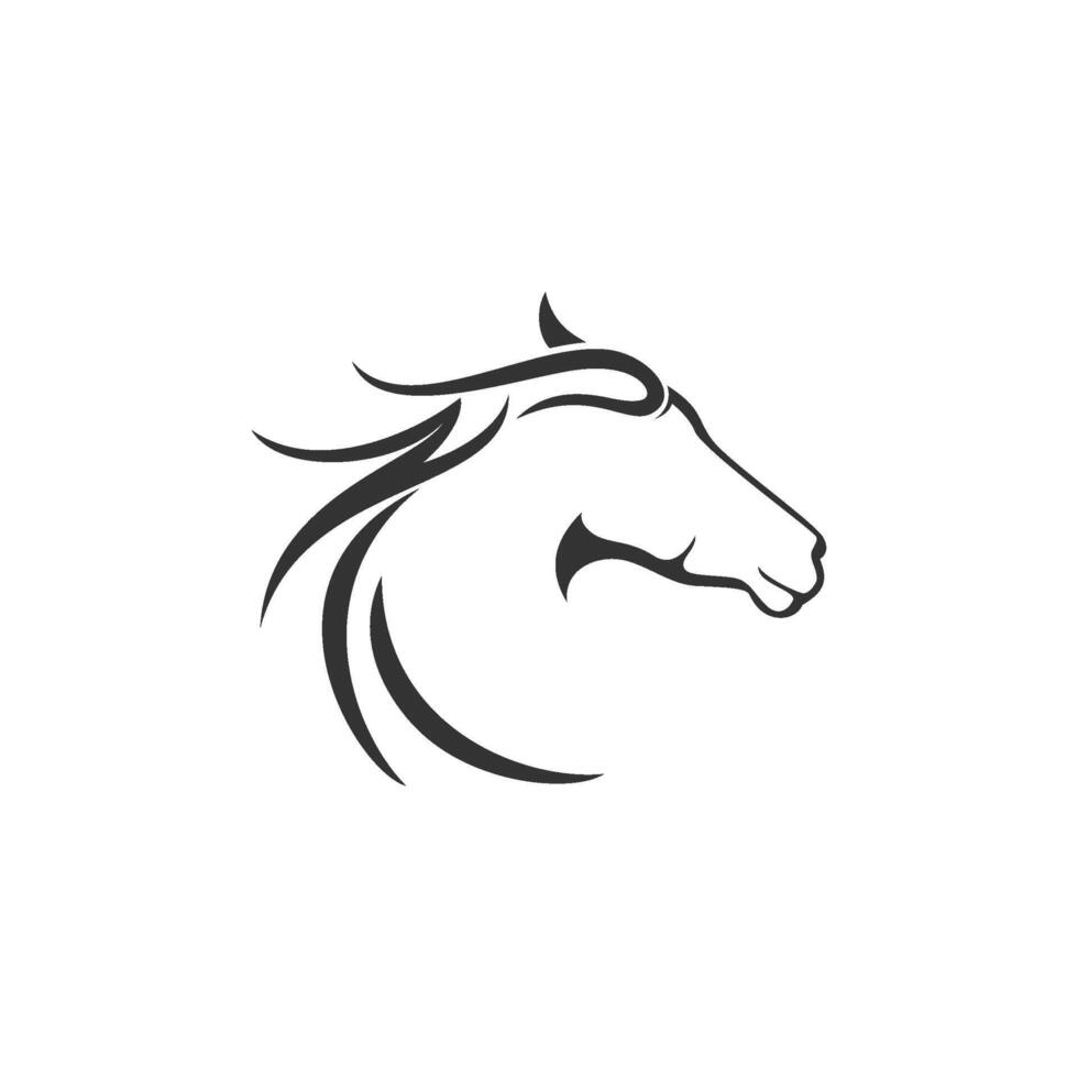 line art horse logo vector