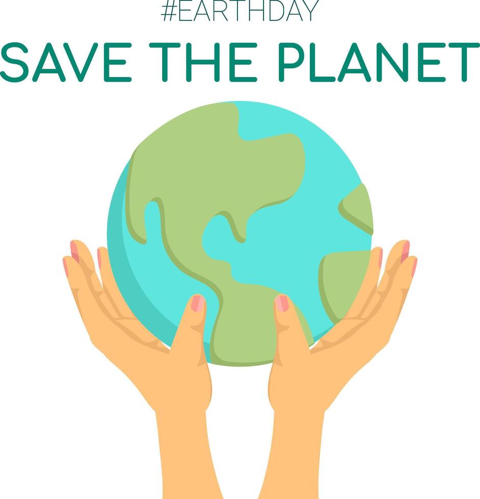 manos participación el planeta tierra. salvar el planeta. tierra día. vector