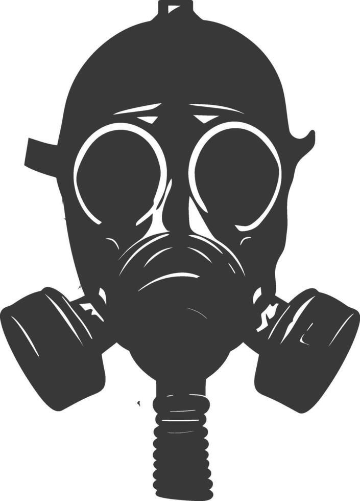 AI generated Silhouette gas mask black color only vector