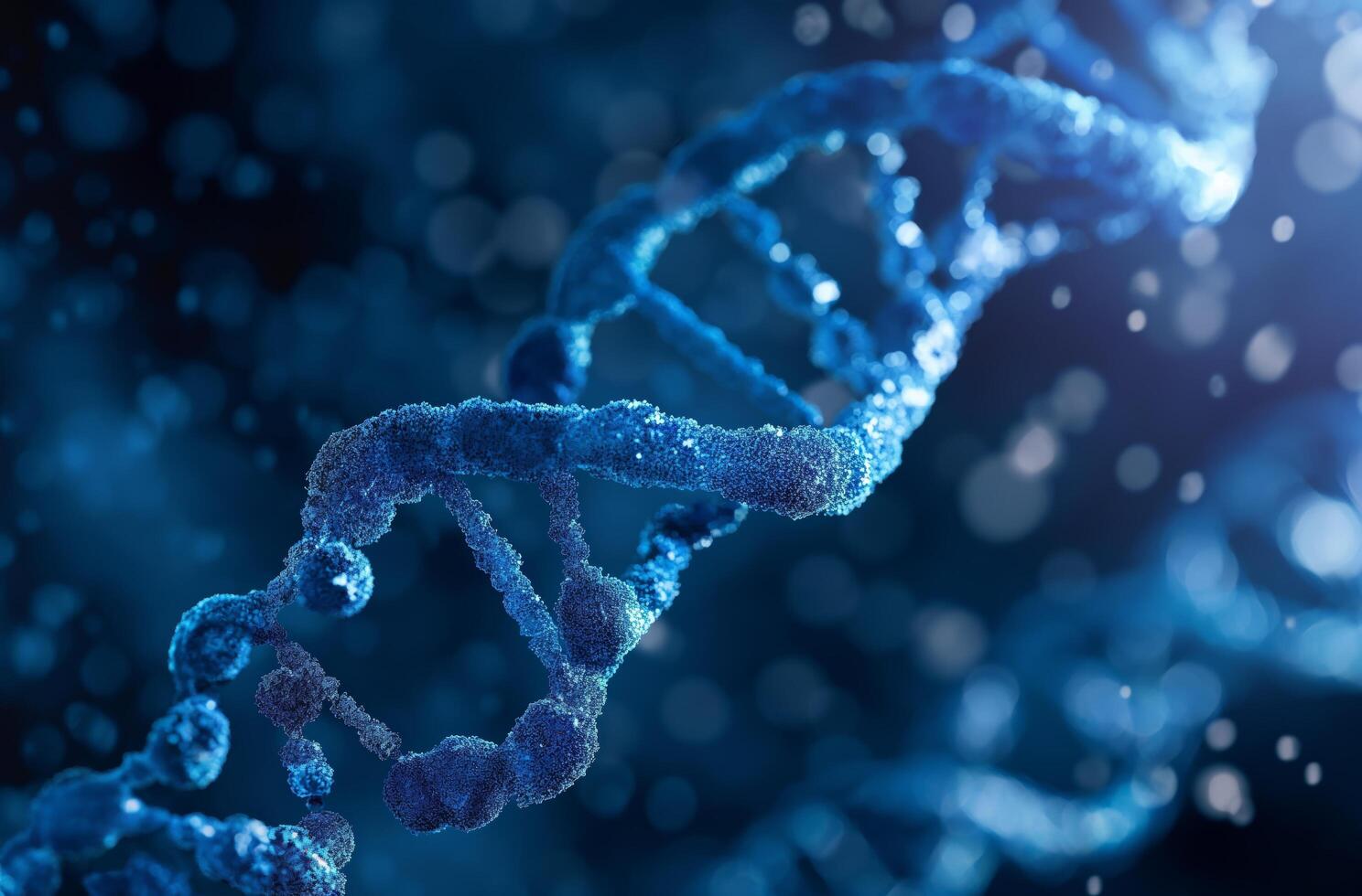 AI generated DNA strand visualization photo