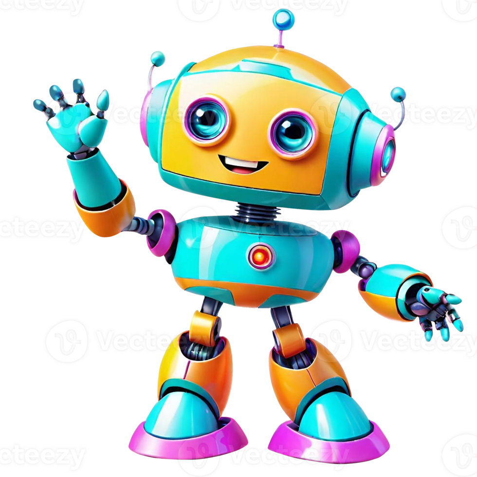 AI generated Funny robot illustration png