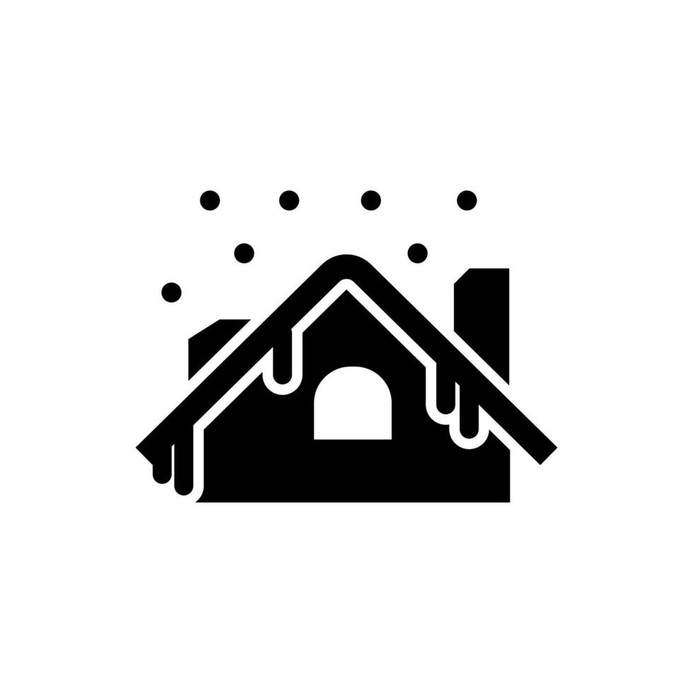 snowfall house vector icon, editable isolated white background.