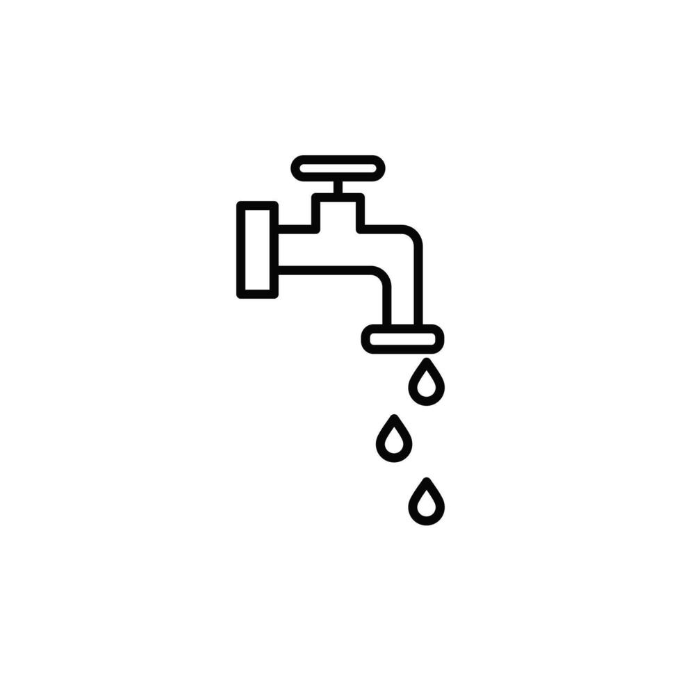 Water tap vector icon isolated on white background.