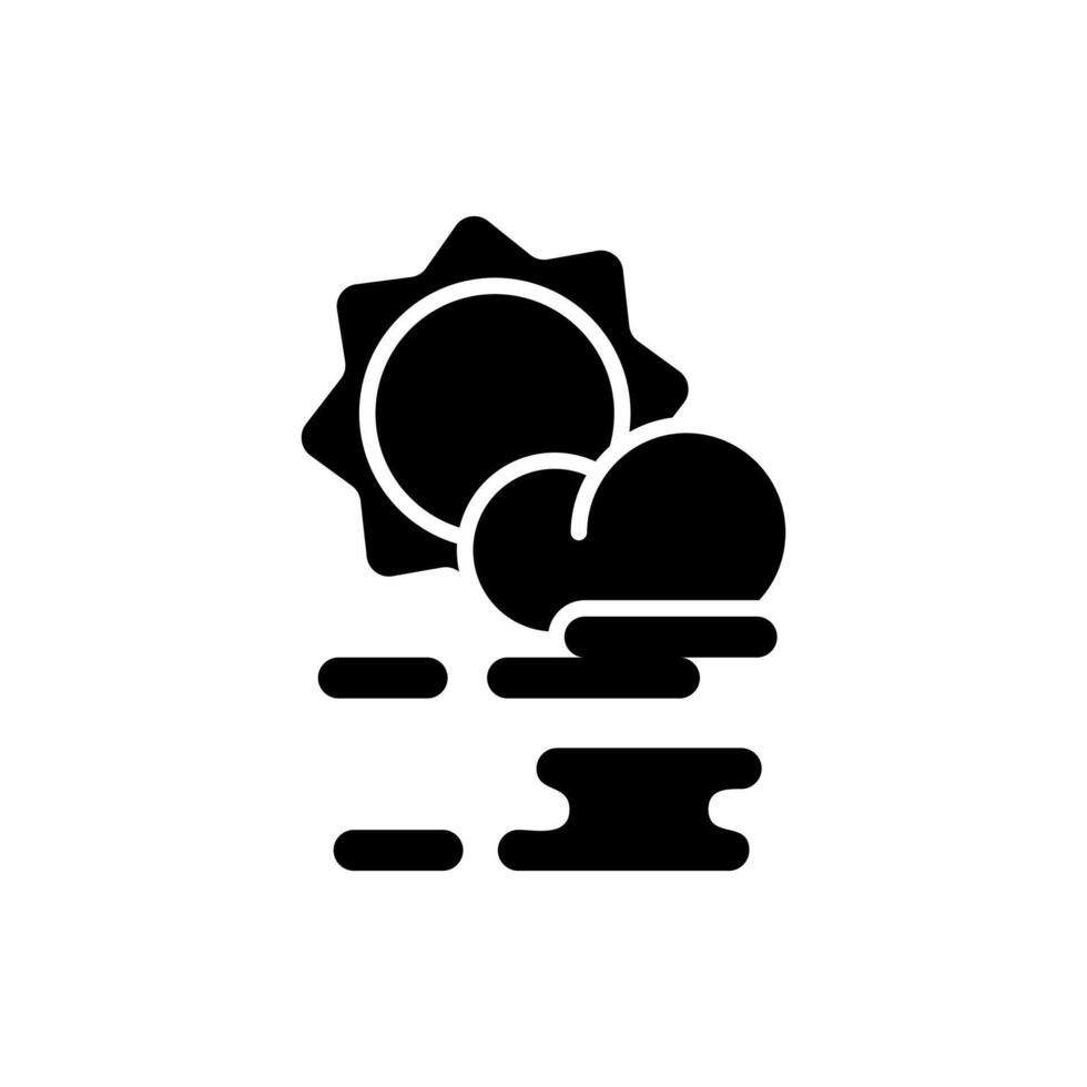 icon Clouds And Fog, Foggy, Weather, Cloudy, Sun. editable isolated white background. vector