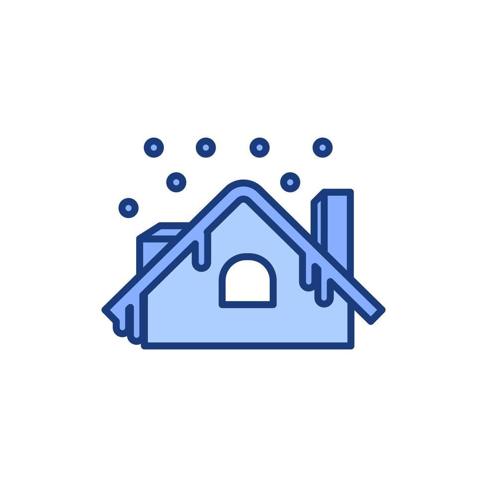 snowfall house vector icon, editable isolated white background.