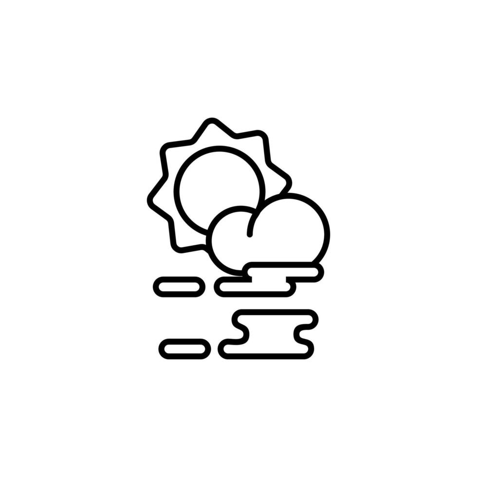 icon Clouds And Fog, Foggy, Weather, Cloudy, Sun. editable isolated white background. vector