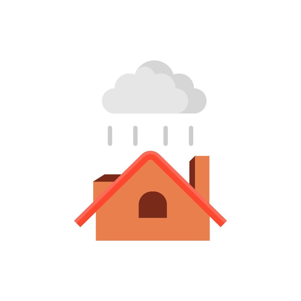 casa en lluvioso clima, lluvia nube, vector antecedentes blanco antecedentes - editable carrera vector ilustración