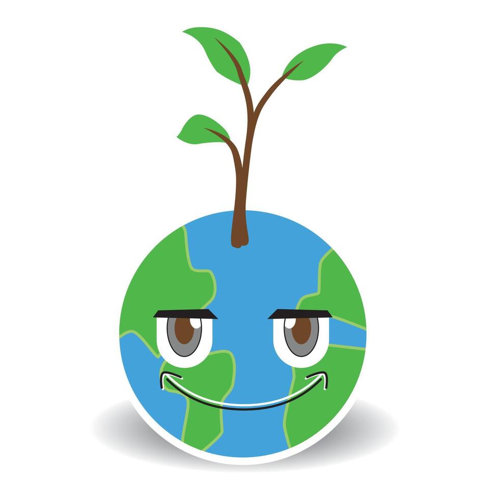 Earth with a tree on top vector