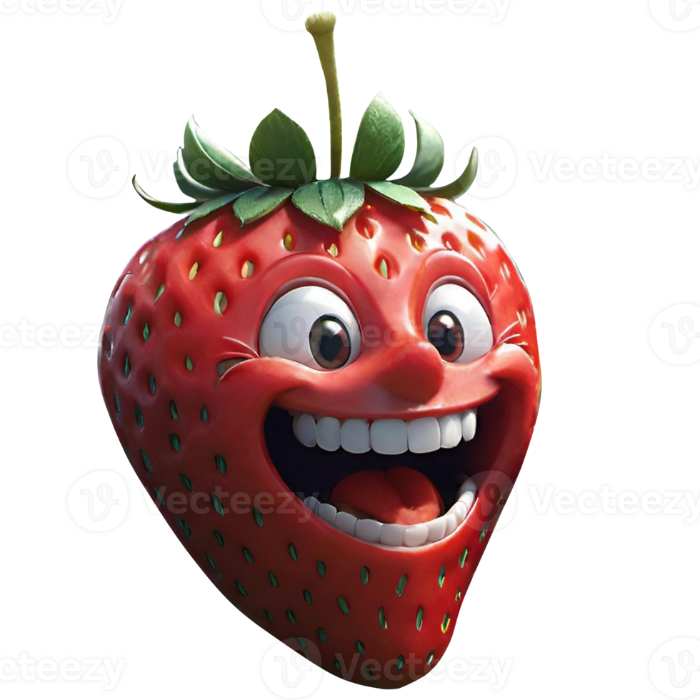 AI generated Funny strawberry illustration png