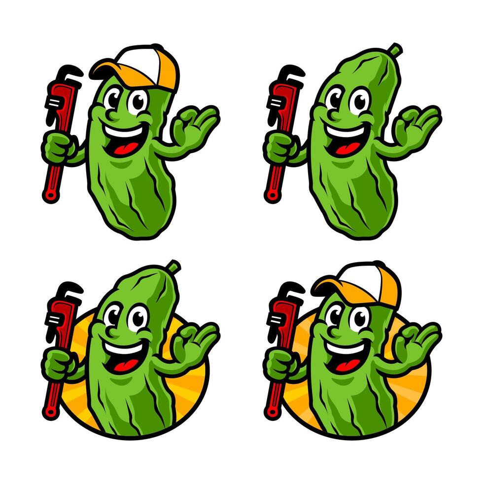 PICKLE CARTOON MASCOT LOGO DESIGN vector