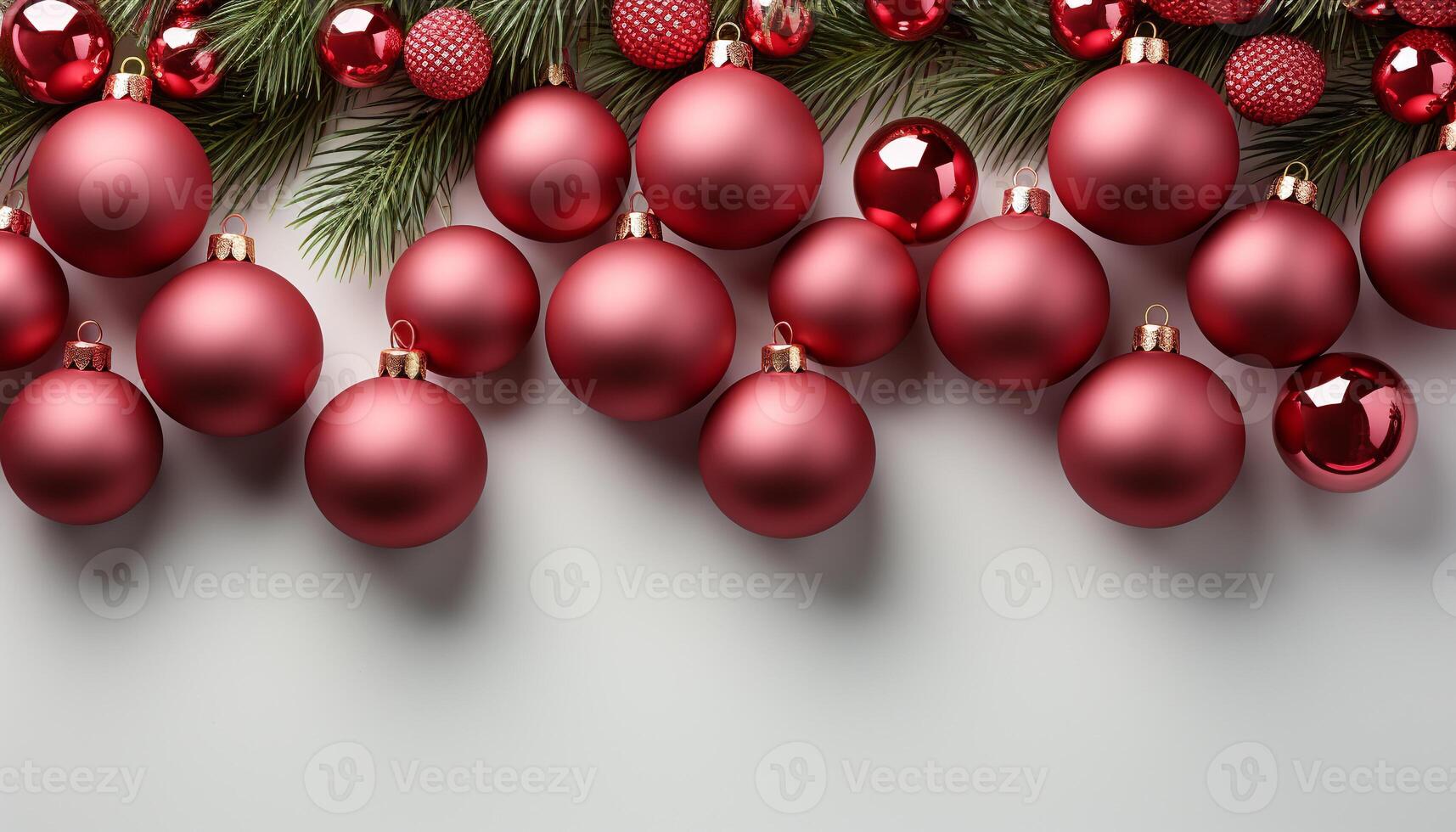 AI generated Christmas tree decoration hanging on green background generated by AI photo