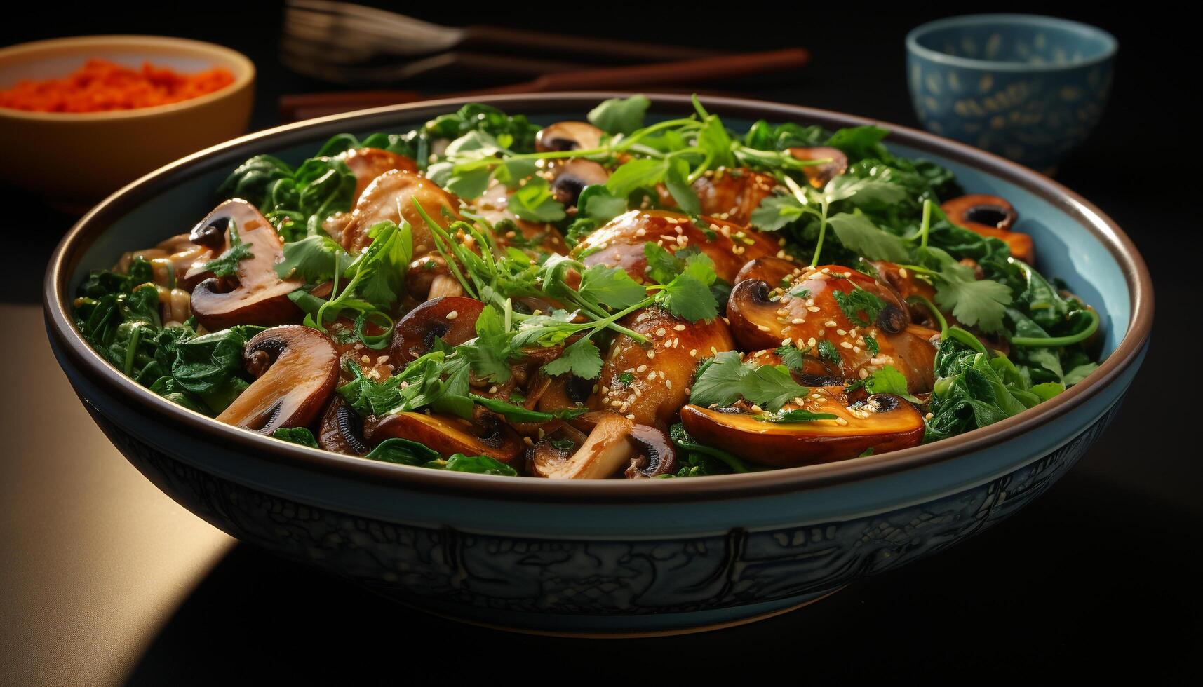 AI generated Freshness and healthy eating in a gourmet vegetable salad generated by AI photo