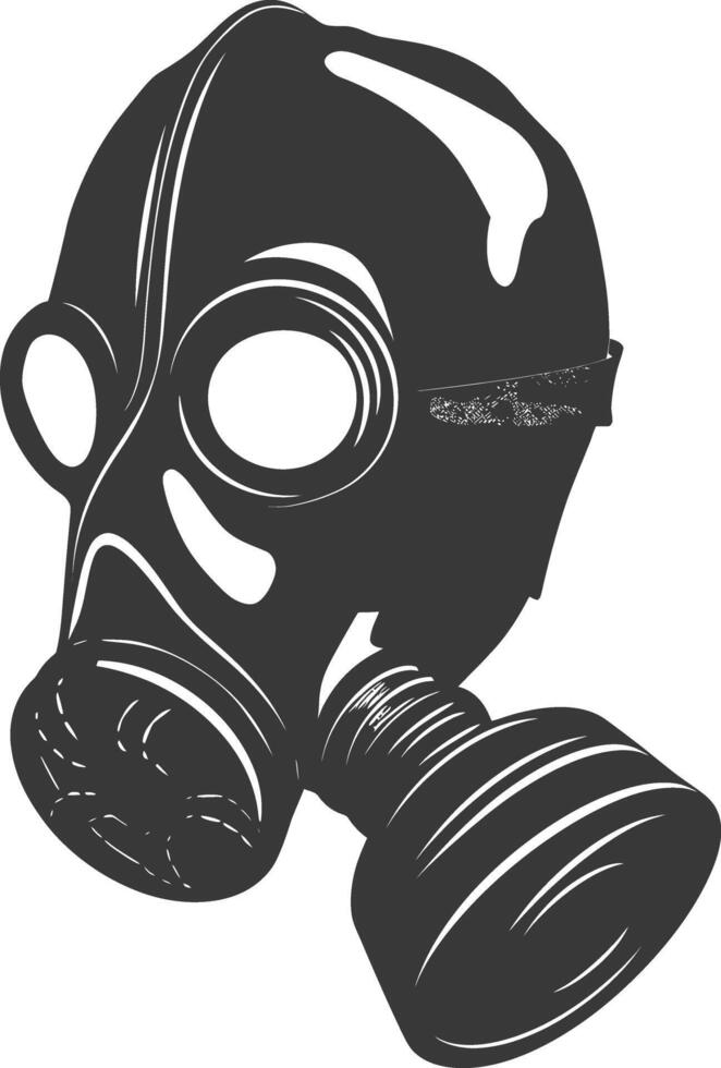 AI generated Silhouette gas mask black color only vector