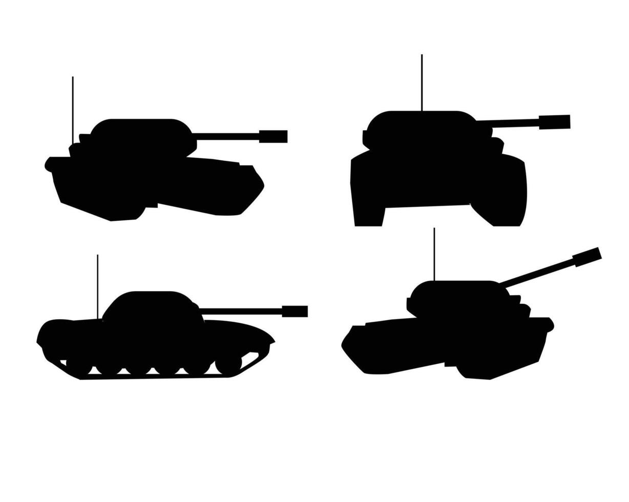 silueta tanque militar vector ilustración