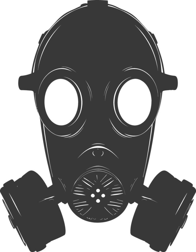 AI generated Silhouette gas mask black color only vector