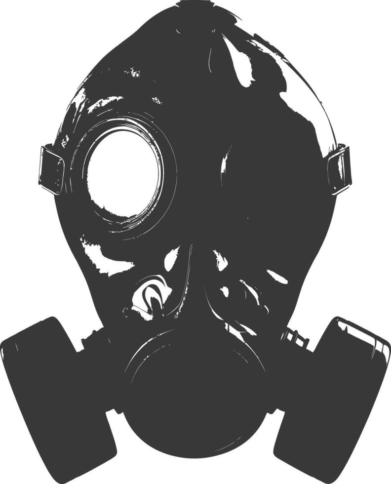 AI generated Silhouette gas mask black color only vector