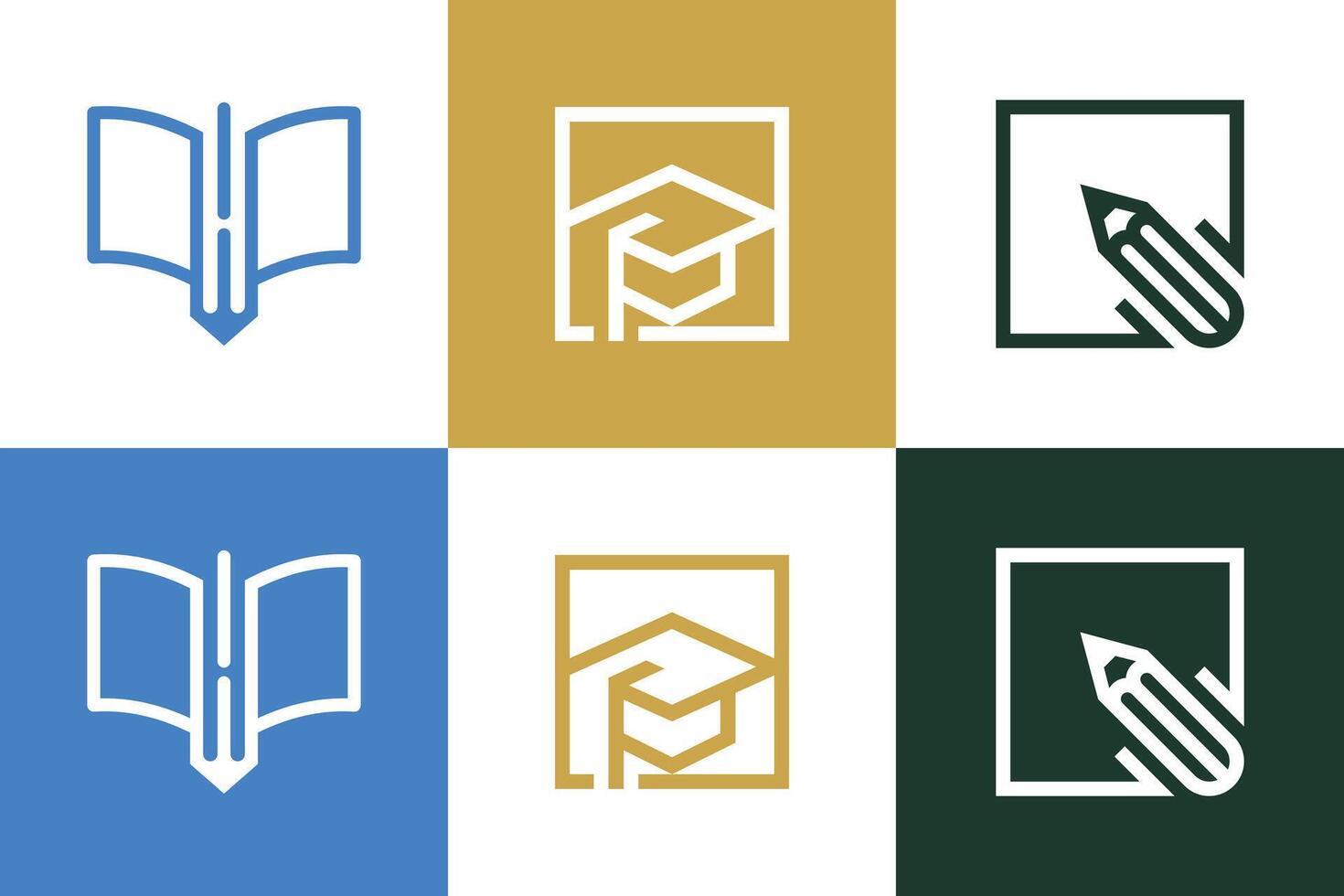 Smart study design element vector icon collection with creative idea