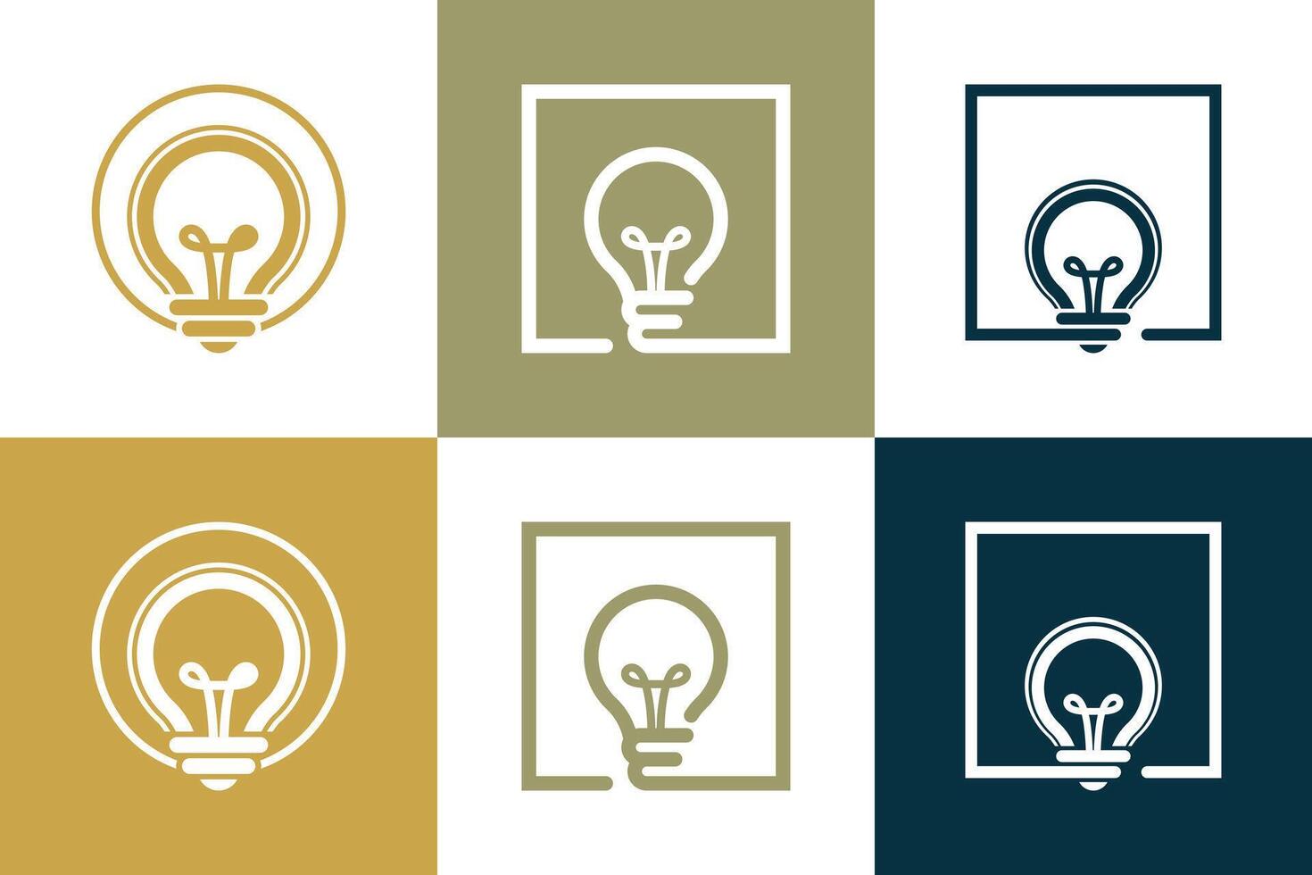 Light bulb design element vector icon collection with creative idea