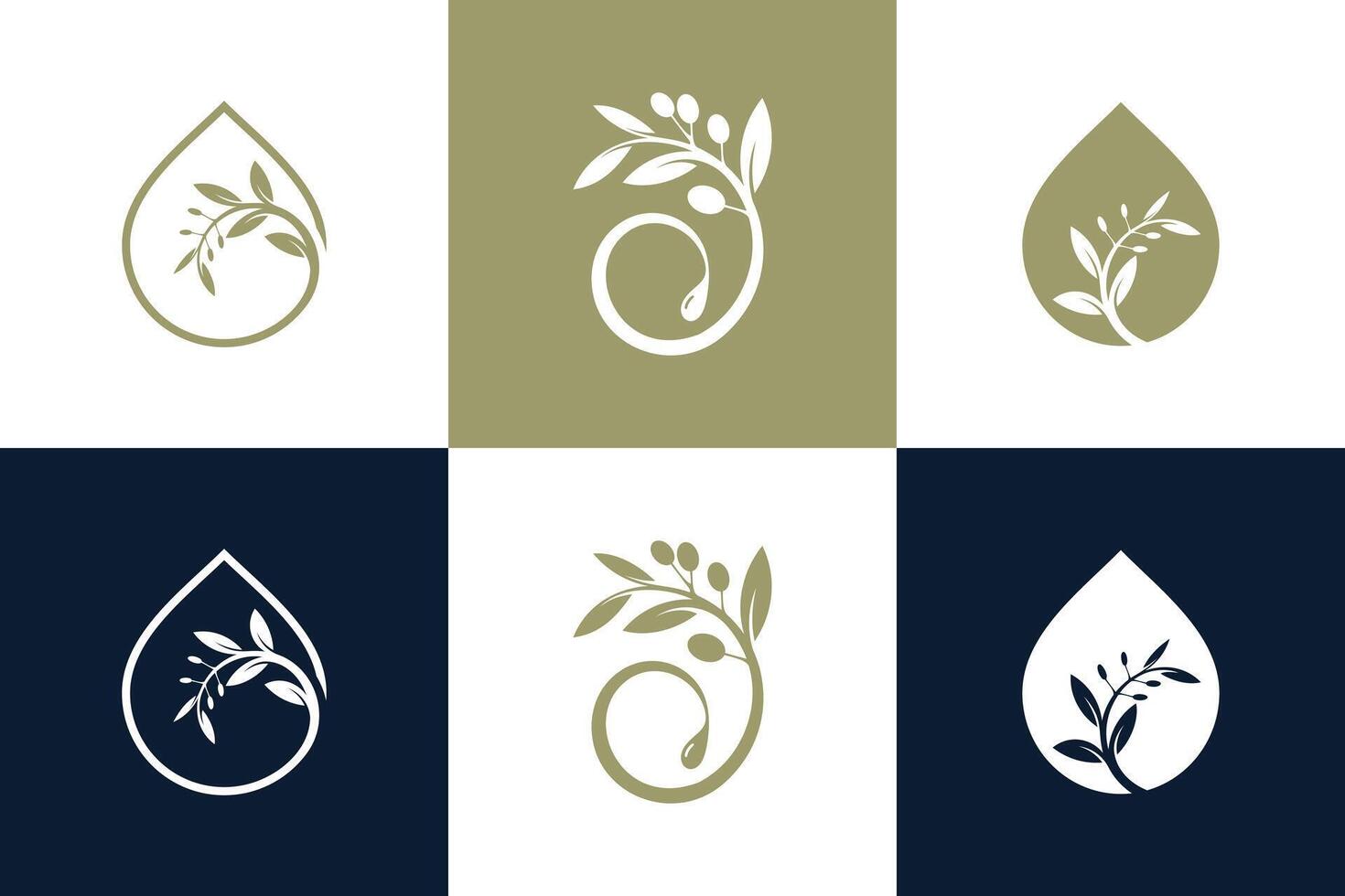 Set of Olive Oil design element vector icon concept