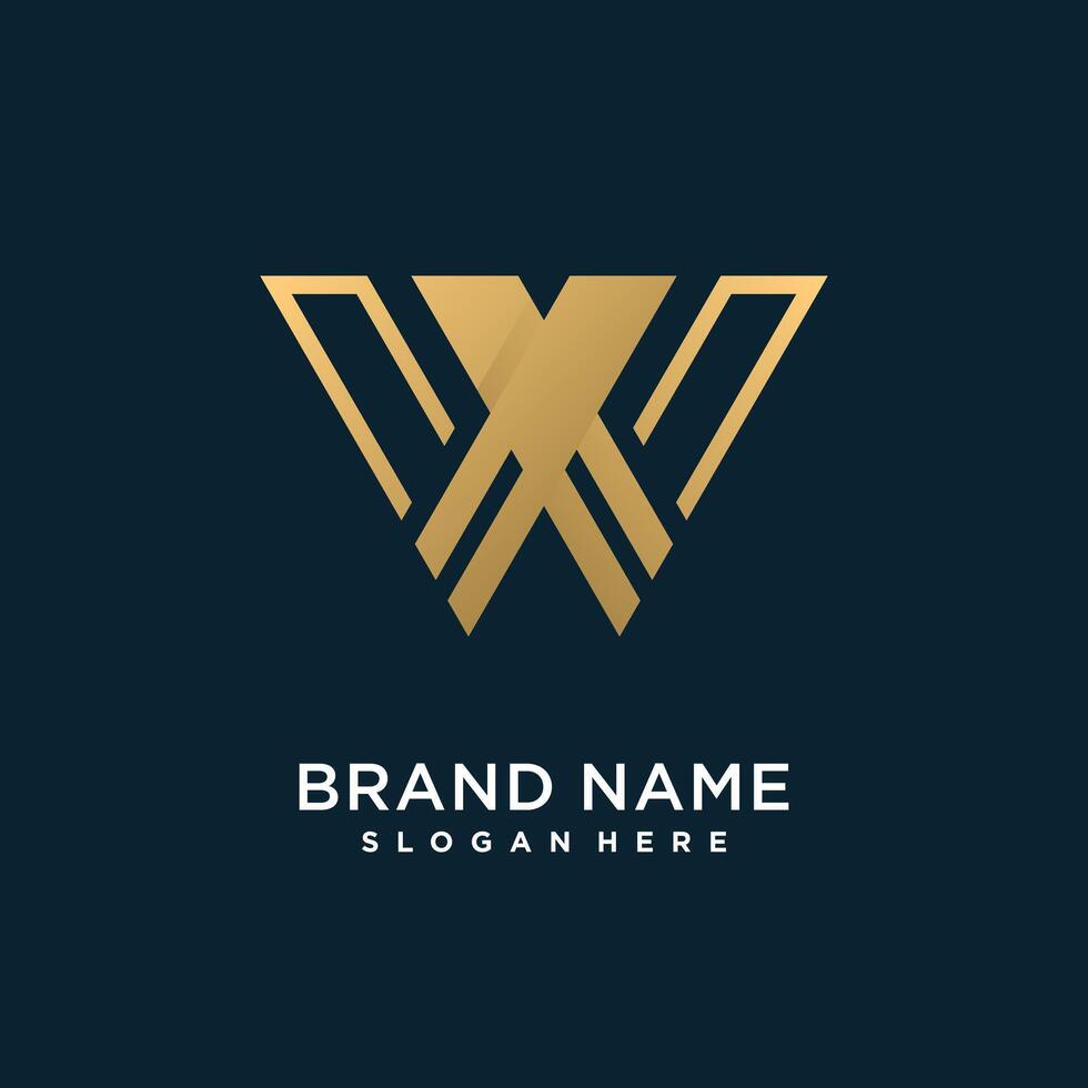 Combine letter W logo design element vector icon with creative and modern concept