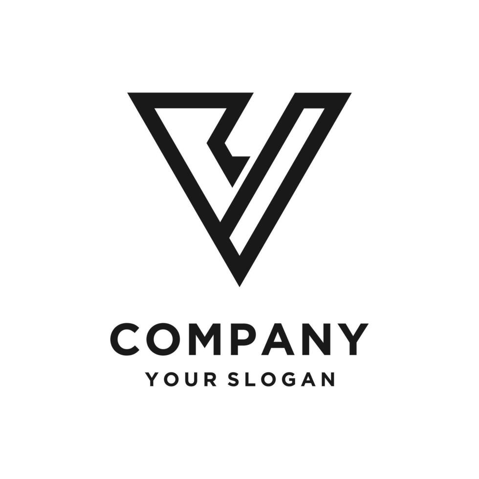 Letter V design element vector icon with creative and simple style