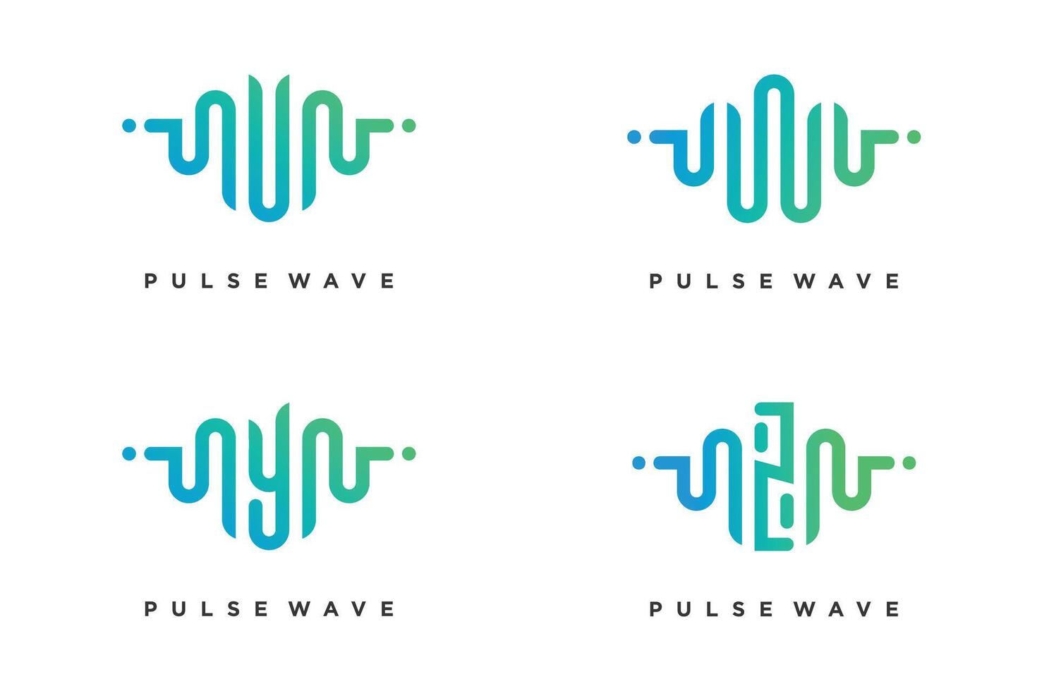 Pulse with letter V, W, X, Y design element vector icon concept