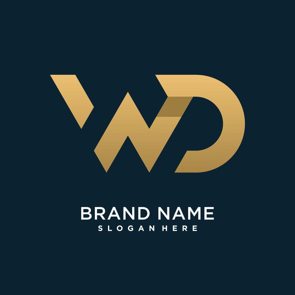 Combine letter W logo design element vector icon with creative and modern concept