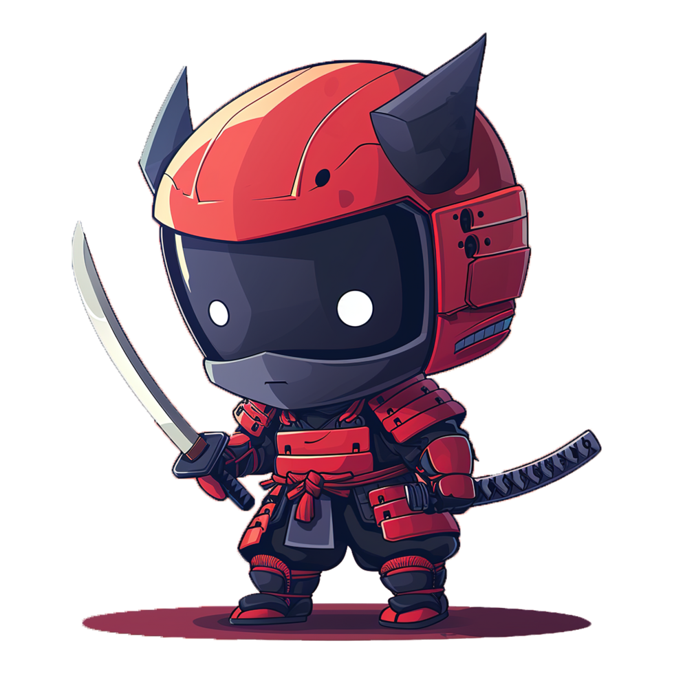 AI generated Adorable Little Samurai Art for Your Tee png