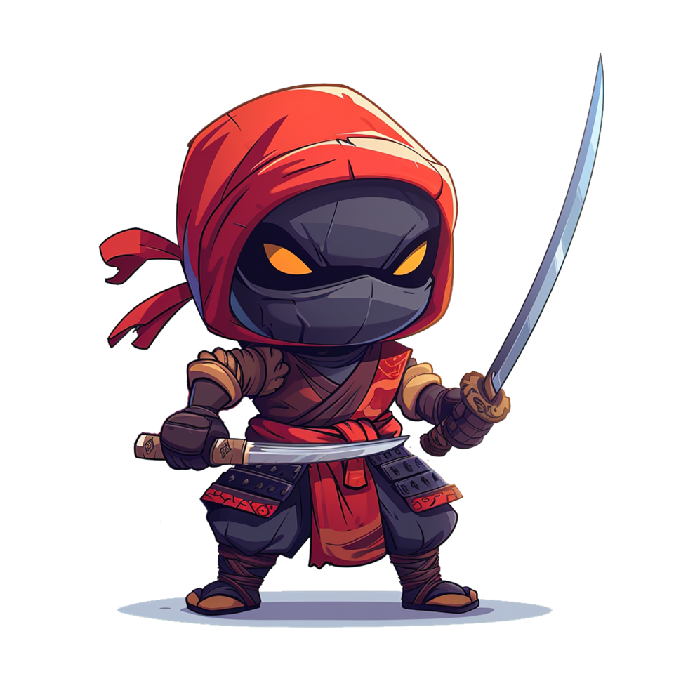 AI generated Adorable Little Samurai Art for Your Tee png